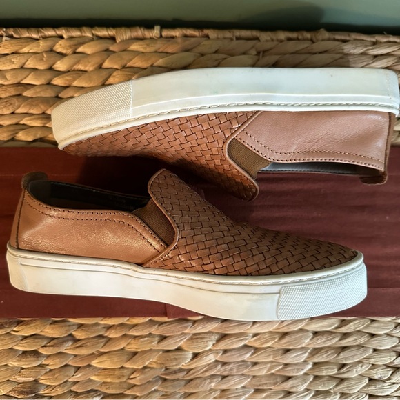 The Flexx Cognac Brown Woven Leather Slip On Sneaker - Picture 2 of 5